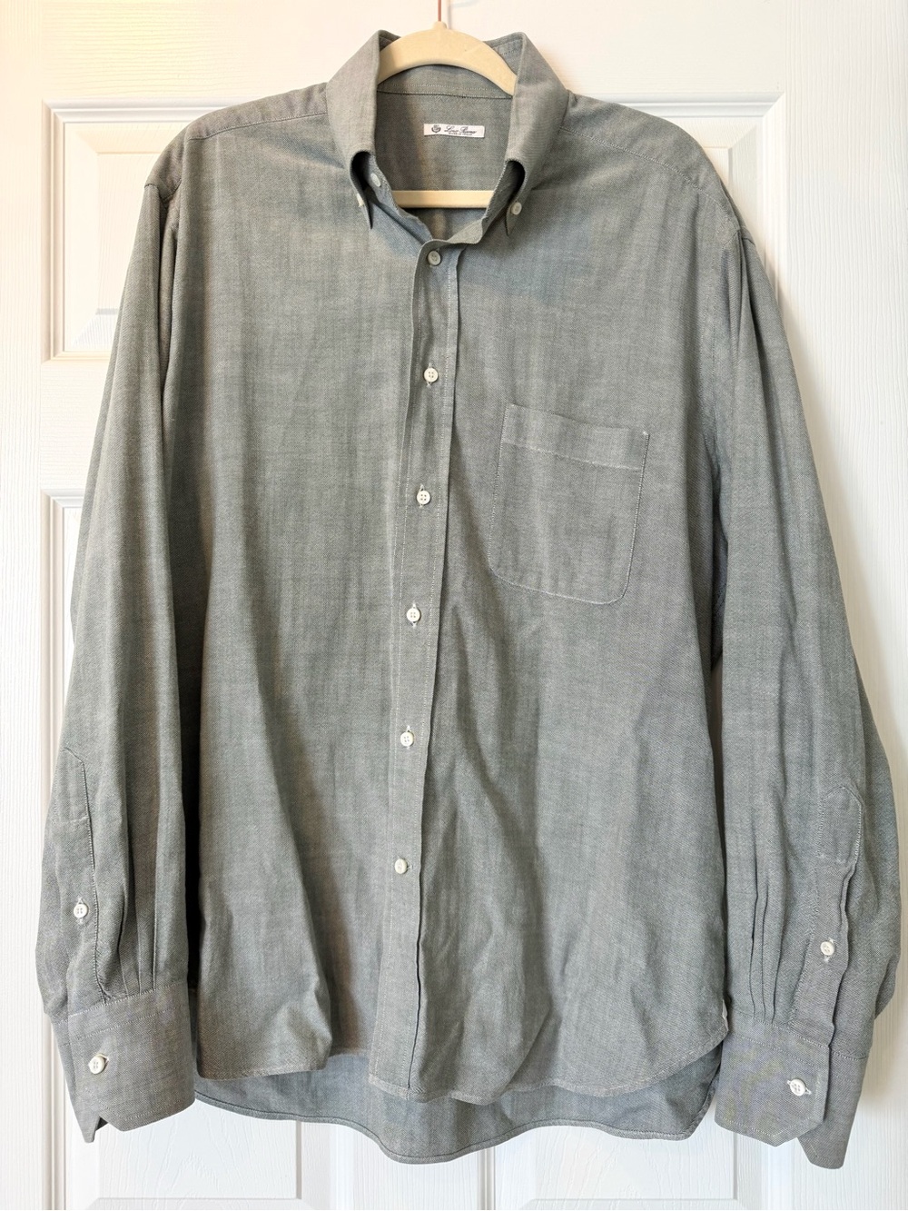 Loro Piana Gray Button Down 100% cotton made in Italy size 44